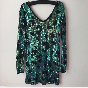 silence + noise Leopard Sequin Mini Dress